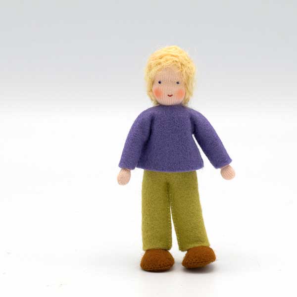 Light Boy with Blond Hair Dollhouse Doll