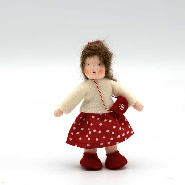 Light Girl with Brown Hair Dollhouse Doll