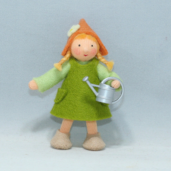 Garden Gnome Girl Felt Doll with Watering Can