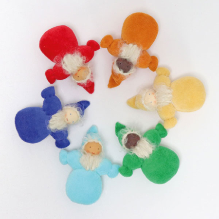 6 Rainbow Pocket Dwarfs with Beards