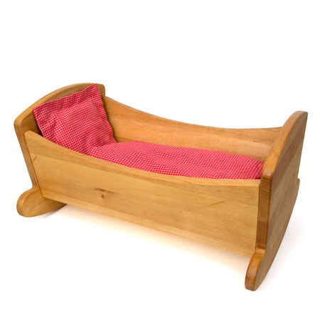 wooden doll bassinet
