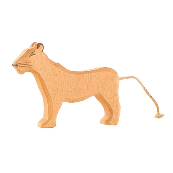 WOODEN ANIMAL 'LION' SPINNER TRADITIONAL TOY 