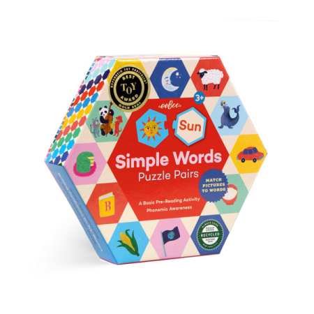 Simple Words Hexagon Puzzle Pairs (eeBoo)