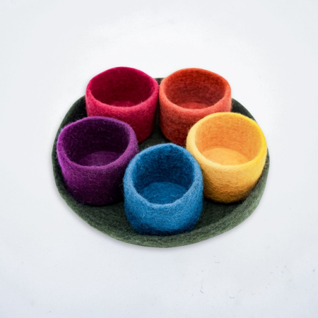 Felt Tidy Pod Organizer Tray and Bowls FOREST