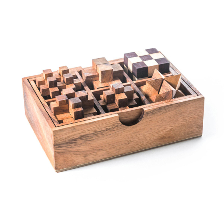 Six Piece Wood Puzzle Gift Set