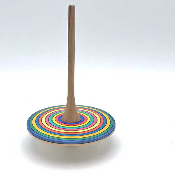 Large Multi-Colored Striped Spinning Top (Mader)