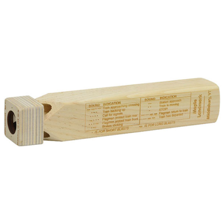 Wooden Train Whistle with Blast Chart (Maple Landmark)