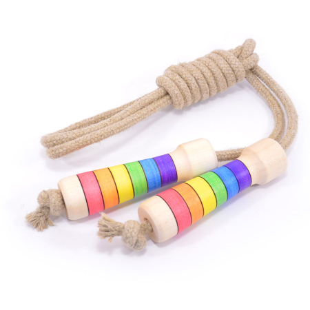 Mader - Jump rope linen 2.4m Rainbow Standard Handle