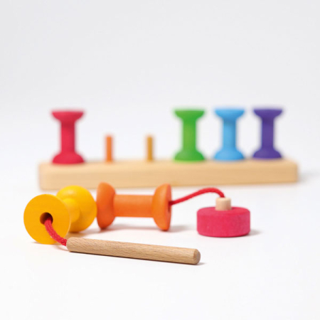 Thread Game Small Bobbins/Spools (Grimm's)