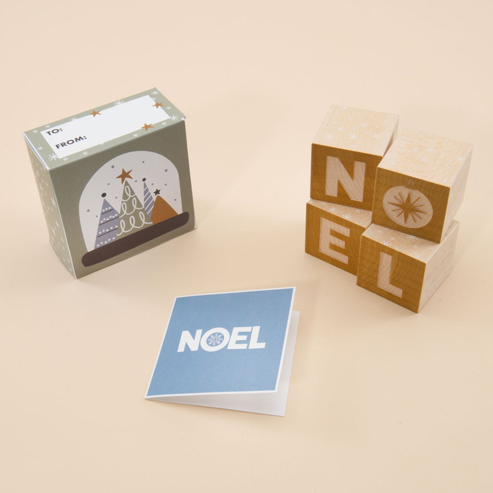 Uncle Goose Occasion Blocks NOEL/SNOWGLOBE