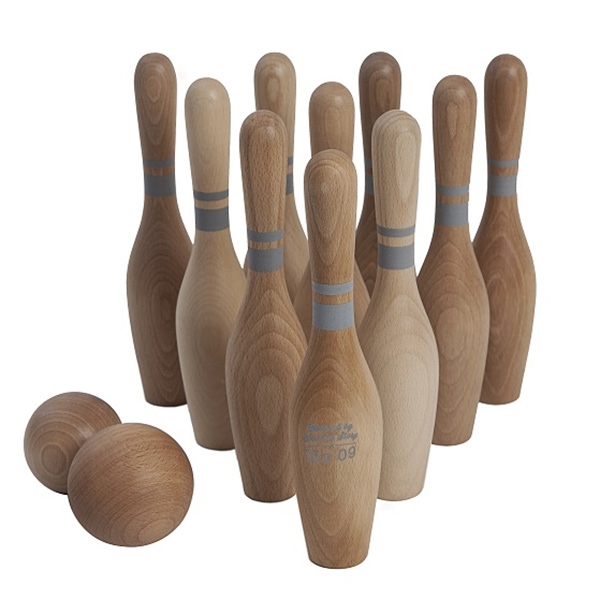 Bowling Set of Wood NATURAL (Wooden Story)