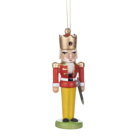 Miniature Nutcracker King in Red Hanging Ornament