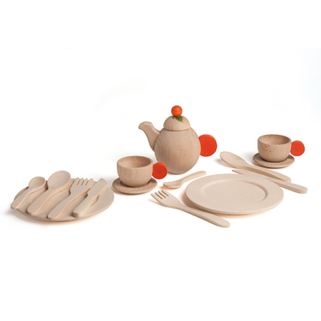 Crockery Set Nature for Kitchen Play (Erzi)