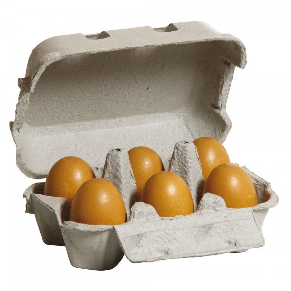 in Real Egg Carton Play Food Deluxe Wooden Eggs 12 Pieces White & Brown 