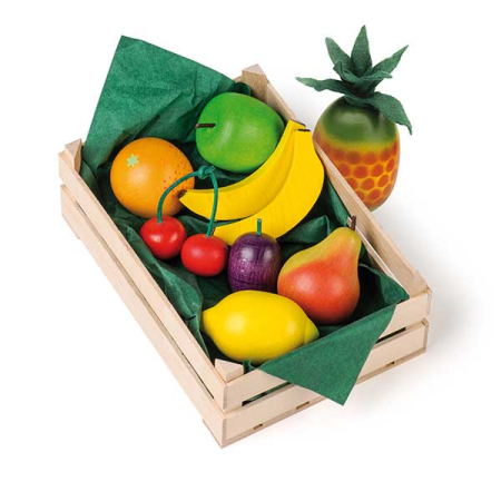 Assorted Fruits in Crate Pretend Food Large (Erzi)