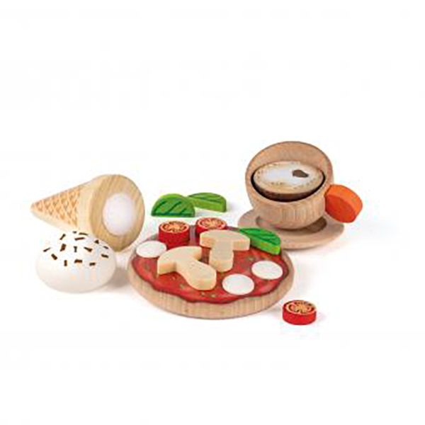 Erzi Gioco In Legno Alimenti Del Forno: Set Di Pretzel, Cornetto, Baguette E Fette Di Pane