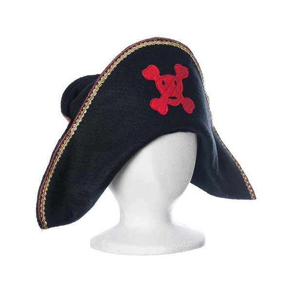 Pirate Hat with Red Skull & Crossbones (Fairy Finery)