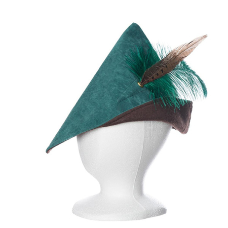Woodsman Hat Green w Brown Trim (Fairy Finery)
