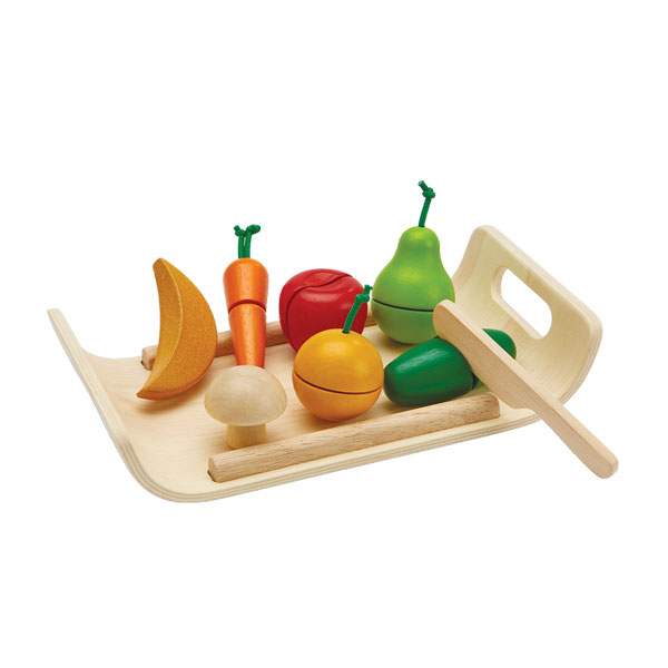 Assorted Fruits and Vegetables Play Food (Plan Toys)