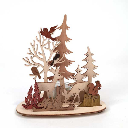 Forest Scene Tealight Candle Holder