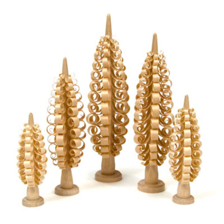 Spanbaum Carved Wooden Trees (Set of 5)