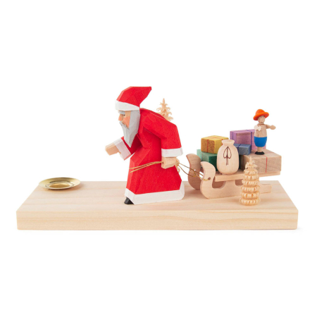 Walking Santa with Sled candleholder