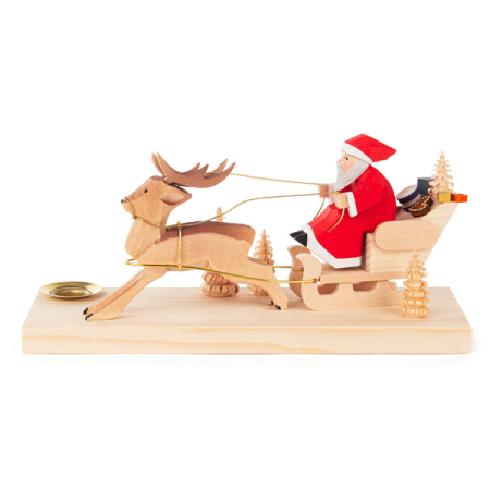Santa with Deer Sleigh Candleholder