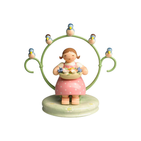 Girl in Hoop with Birds and Bowl of Flowers (Wendt und Kuehn)