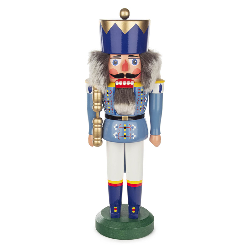 Wooden Nutcracker King Blue 13.38 in.