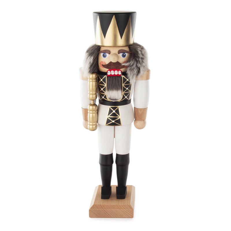 Wooden Nutcracker King White 14.17 in