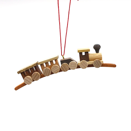 Natural Train Christmas Tree Ornament (Ulbricht)