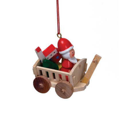 Santa Claus in Wagon Ornament (Ulbricht)