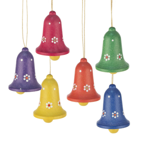 Hanging Ornament Wooden Bells (6)