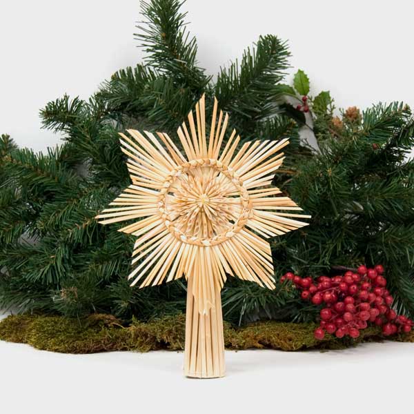 Straw Christmas Tree Topper for Small Tree