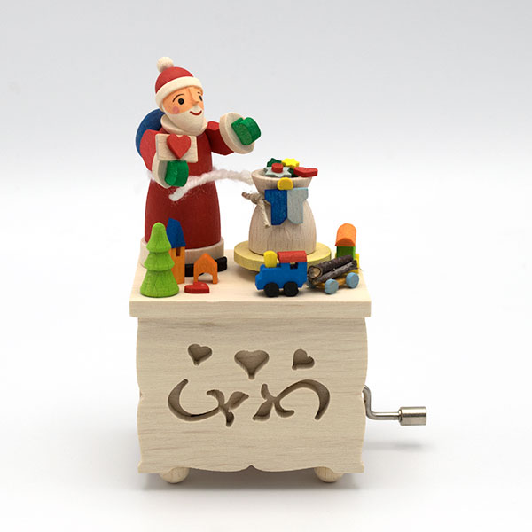 Music Box with Crank Santa Claus
