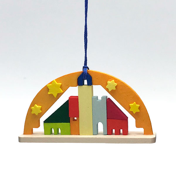 Candle Arch with Buildings Tree Ornament