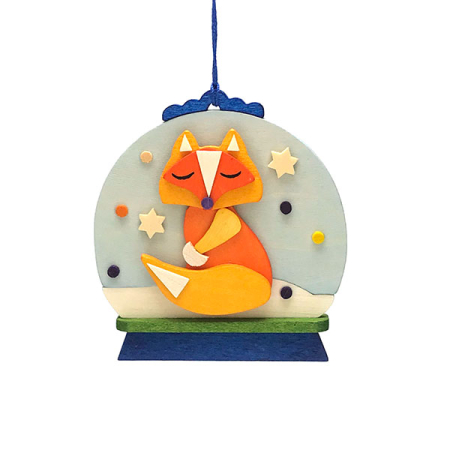 Fox Snow Globe Scene Ornament
