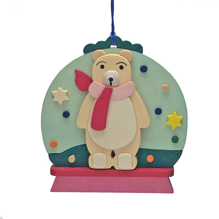 Polar Bear Snow Globe Scene Ornament