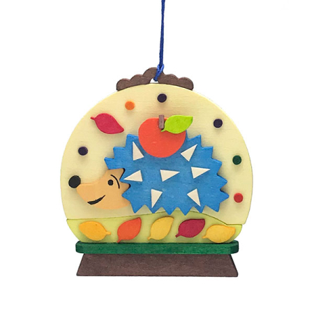 Hedgehog Snow Globe Scene Ornament