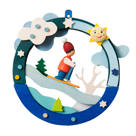 Ski Run Diorama Hanging Ornament