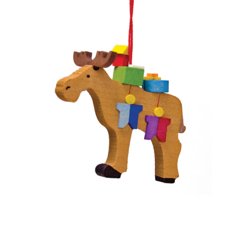 Moose with Presents Ornament