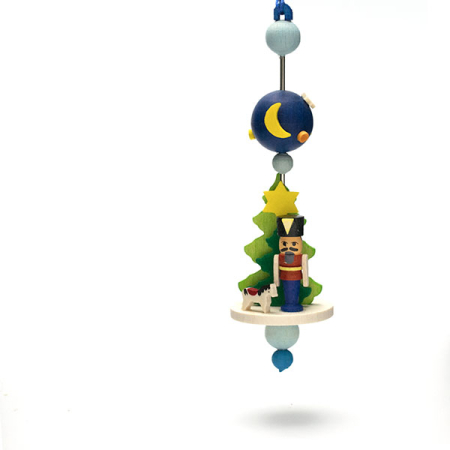 Spindle with Nutcracker Hanging Ornament