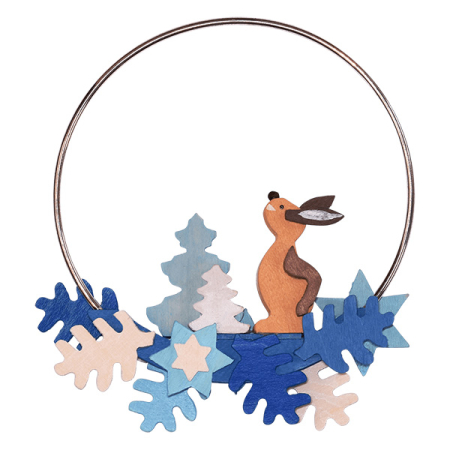 Rabbit in a Ring Hanging Christmas Tree Ornament