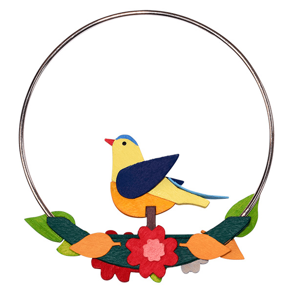 Bird in a Ring Hanging Christmas Tree Ornament