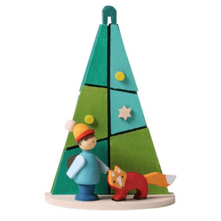 Tree Ornament Winter Kid with Fox (Graupner)