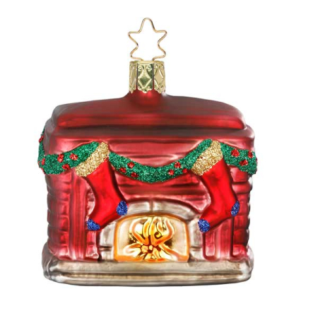 In front of the Fireplace Glass Ornament
