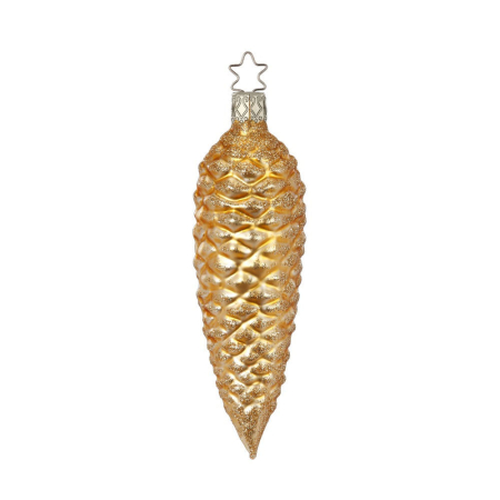 Golden Pinecone Glass Ornament