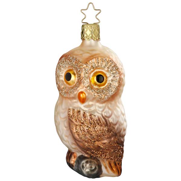 Owl Glass Ornament 4in.