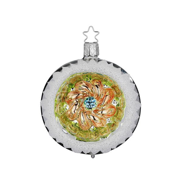 Green Orange Reflection Glass Ornament 3.2in