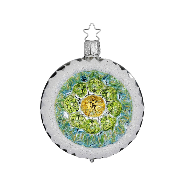 Green Blue Reflection Glass Ornament 3.2in